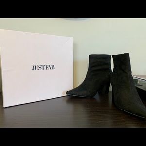 NWB JustFab faux suede ankle booties